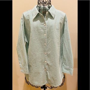 L.L.Bean Seersucker Button Down Shirt